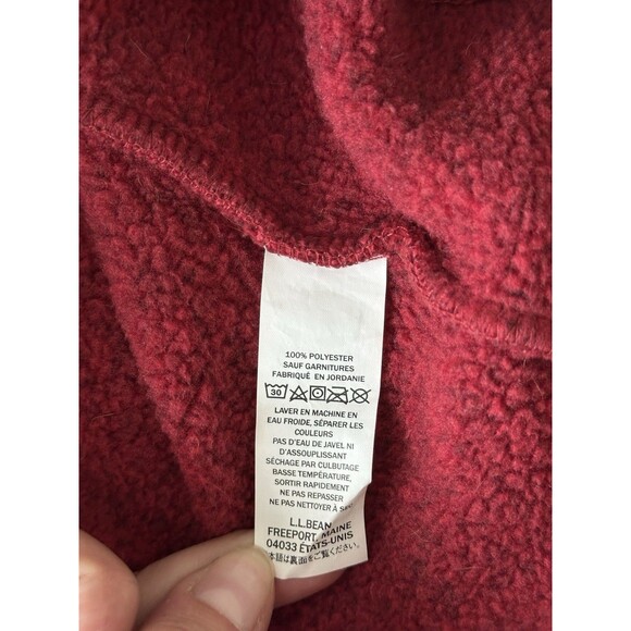 L.L. Bean Red Snap Pullover Sweatshirt Women’s Large - Picture 4 of 6